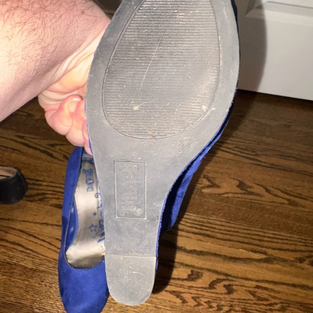 Brash Cobalt Blue Suede Wedges 8 - Picture 6 of 7